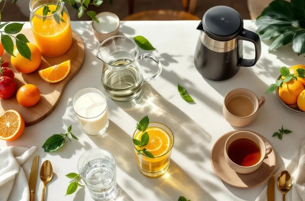 Welke dranken horen bij een lunchtafel?